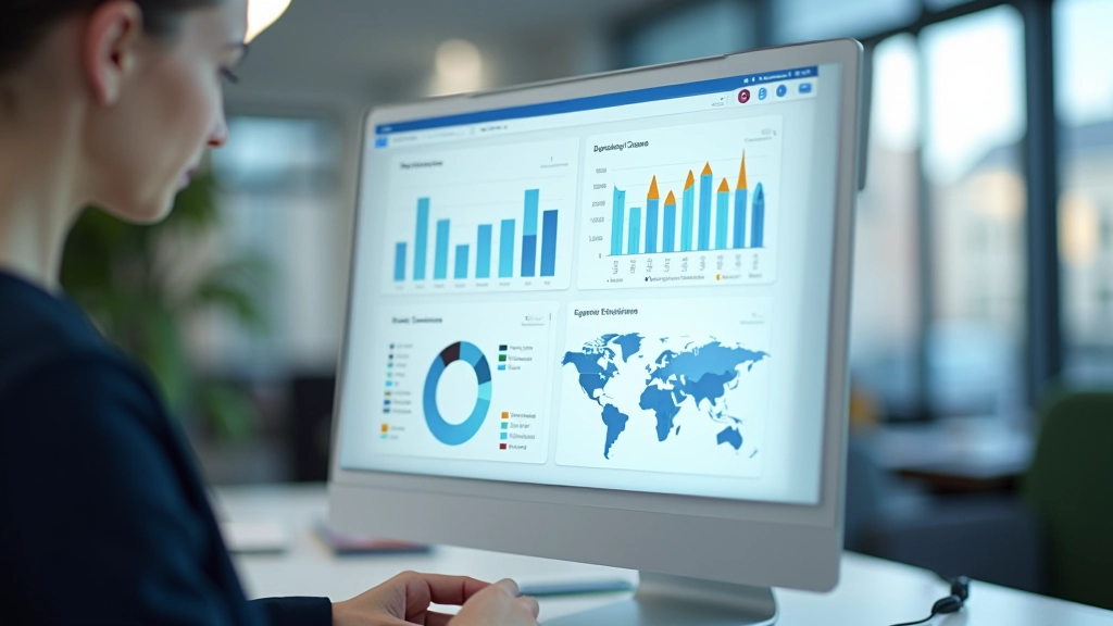 Dashboard med metrics visualisering og grafer som viser vigtige nøgletal