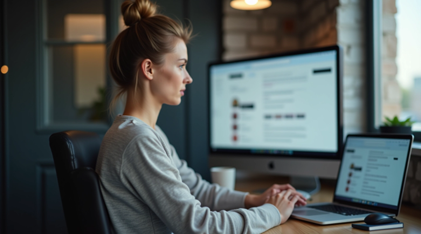 Person der sætter værktøj op på computerskærm med feedback-panel