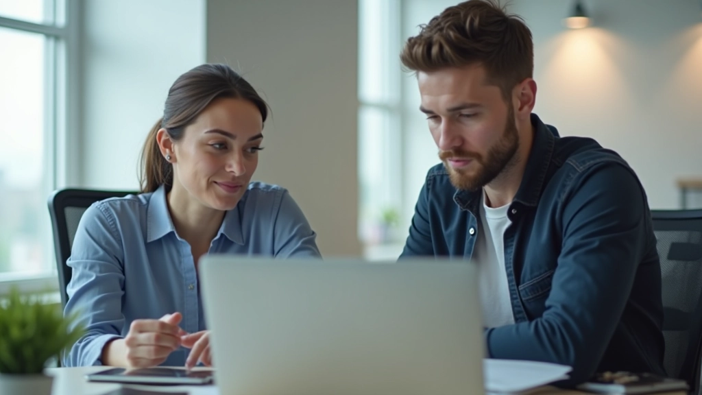 Team i møde omkring computer
